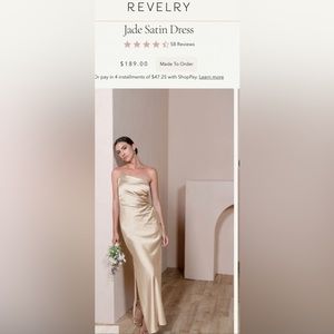 Revelry Satin Jade bridesmaid dress